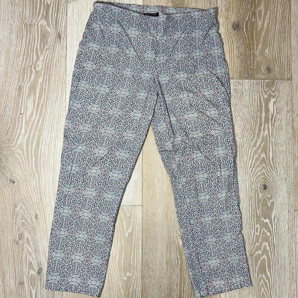 Attyre - Ankle Pants Women's Size 10P Multi-Color Splatter Stretch Pullon